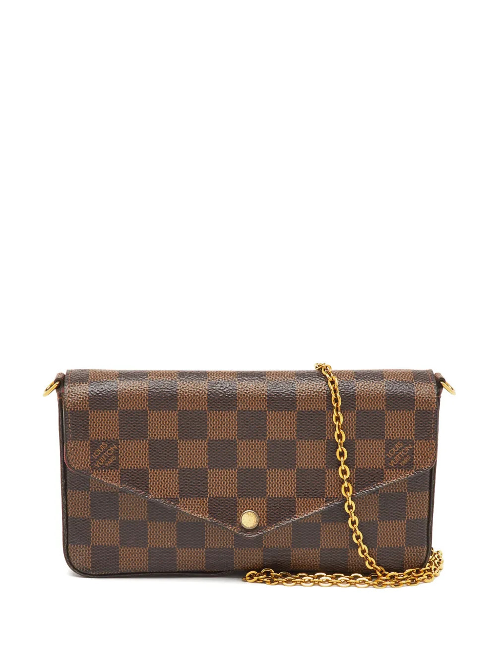 Louis Vuitton Pre-Owned Damier Ebene chain crossbody bag - Brown | Farfetch Global