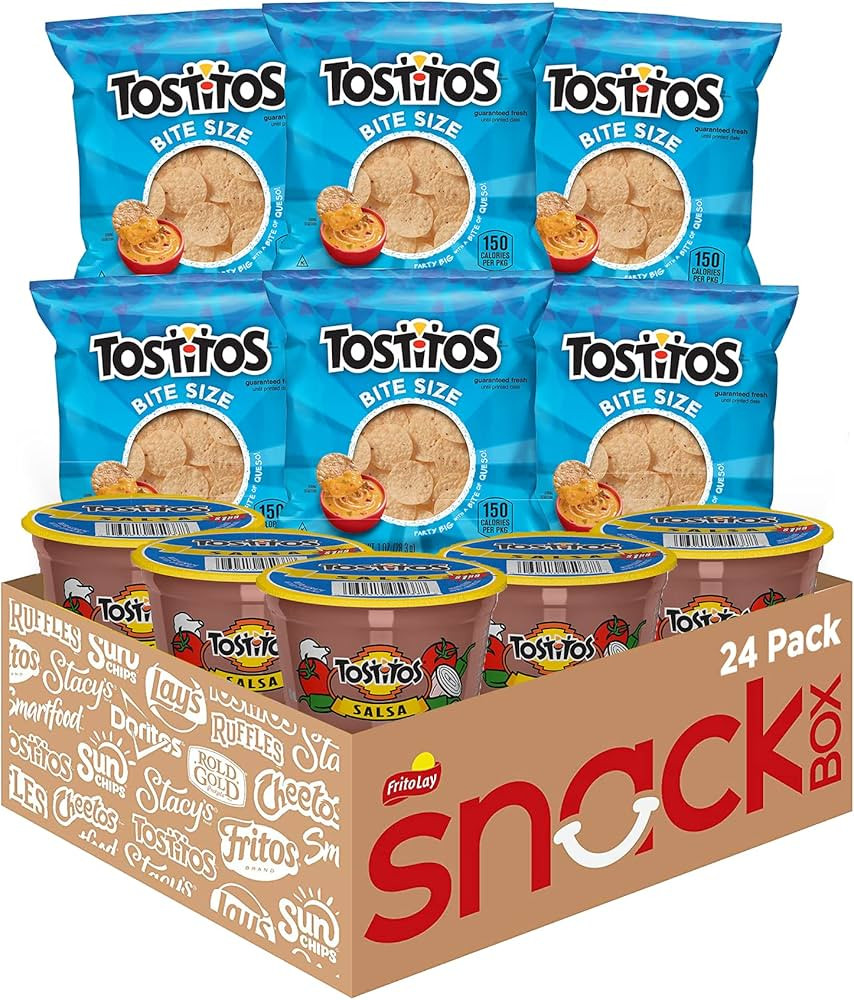 Frito-Lay Tostitos Bitesize Rounds Chips and Salsa Dip Cups Variety Pack, (Pack of 24) | Amazon (US)