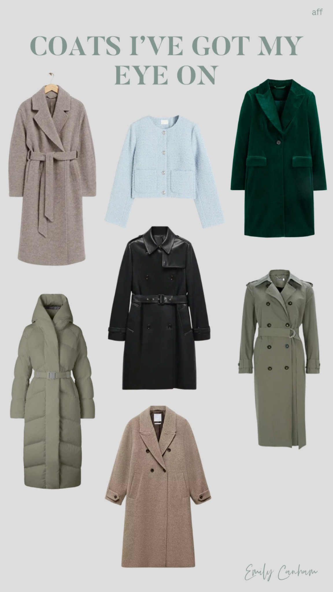 COATS for AW23 🍂🧥🤍 loving all of these, but that sage green parka has my heart 🤭👀 how BEAUT 🫶🏼 

#coats #jackets #autumn #winter #autumninspo #style #autumnstyle #ltkstyle #mango #handm #boucle #khaki #green #wrapcoat #parka #canadagoose

#LTKmidsize #LTKSeasonal #LTKstyletip
