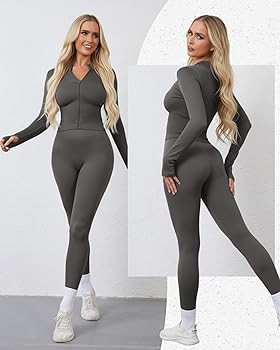 Women 3 Piece Seamless Workout Set Sports Bra High Waisted Gym Yoga Leggings Zip Up Jacket with T... | Amazon (US)