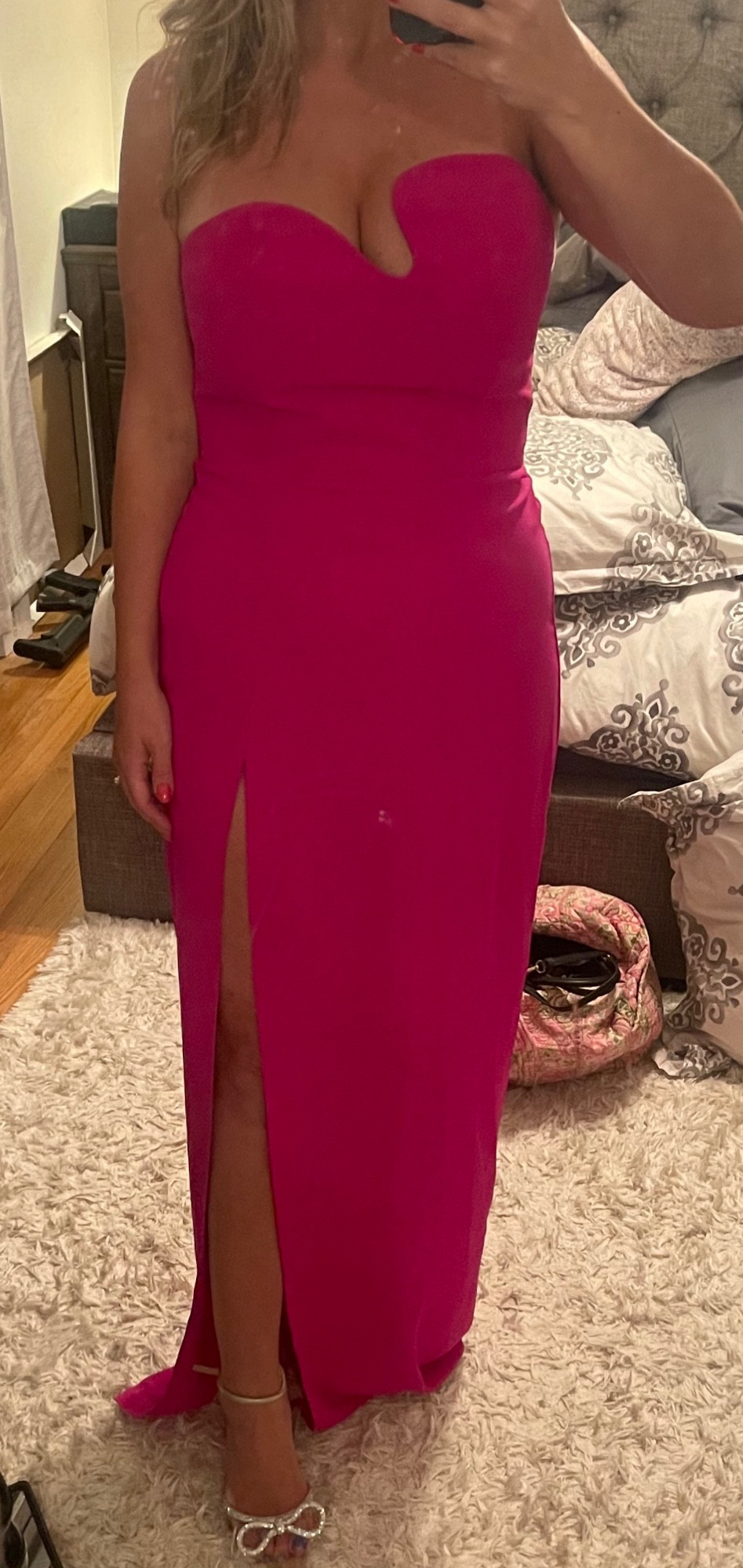 Strapless Amanda Uprichard Puzzle Gown. Wearing the large. I decided not to wear this because it didn’t have enough structure for my boobs and I would’ve been pulling it up all night  

#LTKParties #LTKMidsize