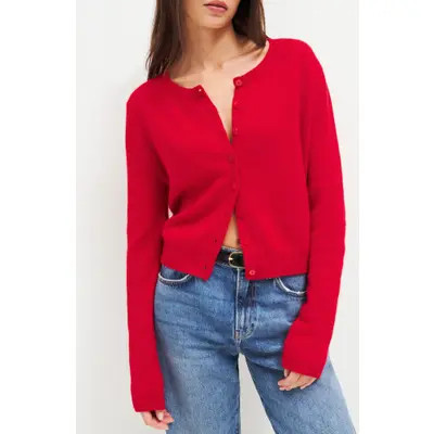 Reformation Clara Cashmere & Wool Cardigan Sweater in Bluebell at Nordstrom, Size X-Small | Nordstrom