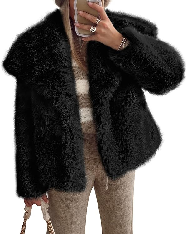 PRETTYGARDEN Womens Winter Coats 2025 Trendy Long Sleeve Furry Faux Fur Jackets Button Lapel Warm... | Amazon (US)