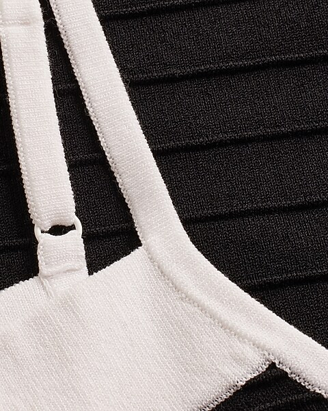 Body Contour Ribbed Color Block Midi Sweater Dress | Express