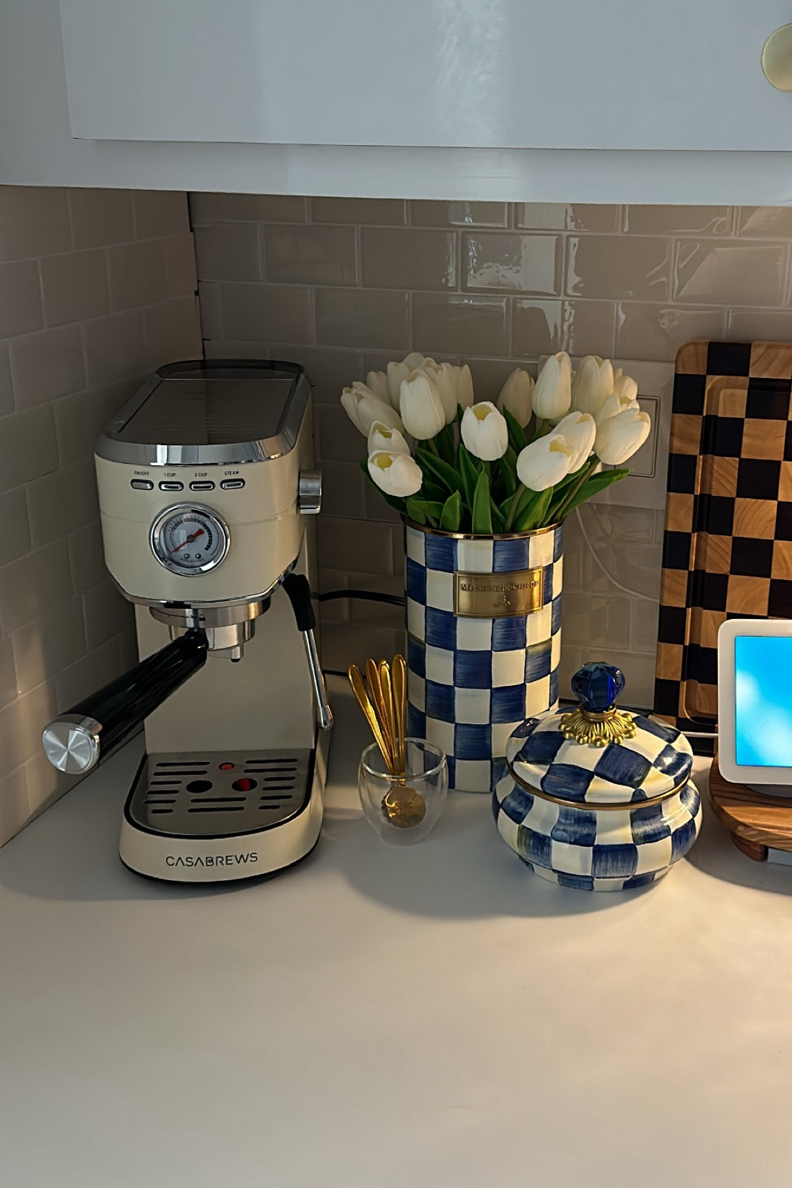 My coffee corner 💙 this espresso machine works great & is so cute!! 

#LTKHome
