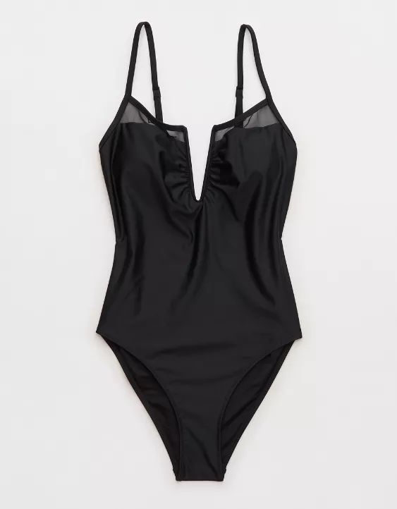 Aerie Mesh V Wire One Piece Swimsuit | Aerie