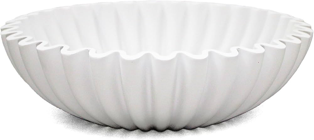 Ruffle Decorative Bowl, Large Fruit Bowl for Kitchen Counter, Stylish Key Bowl for Entry Table, H... | Amazon (US)