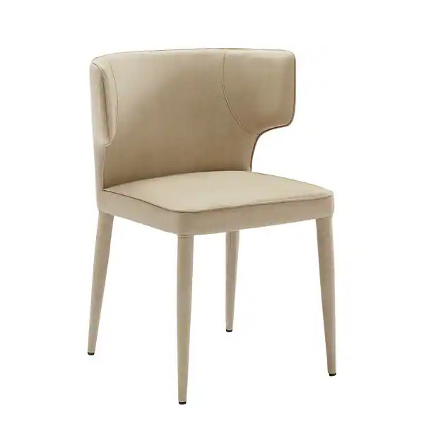 Extended Wingback Modern Leather Dining Chair - Overstock - 33609875 | Bed Bath & Beyond