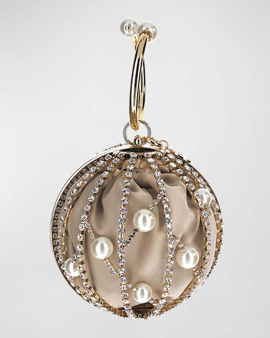 Rosantica Chloe Cage Crystal Ring Top-Handle Bag | Neiman Marcus