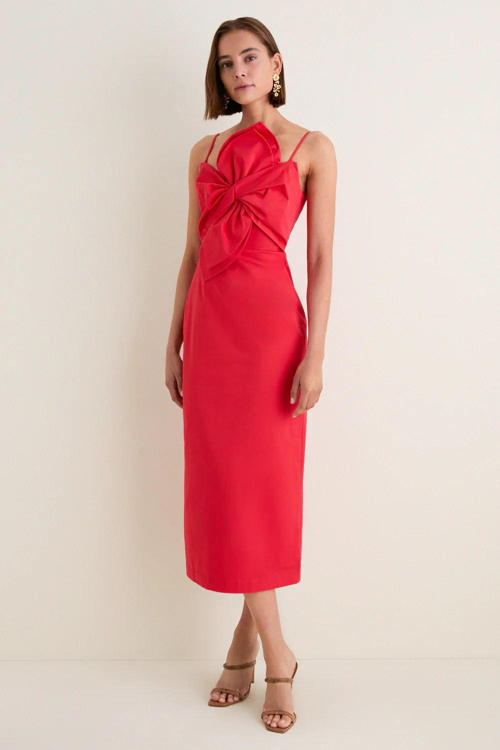 Red Asymmetric Bow Faye Maxi Dress | Tuckernuck (US)