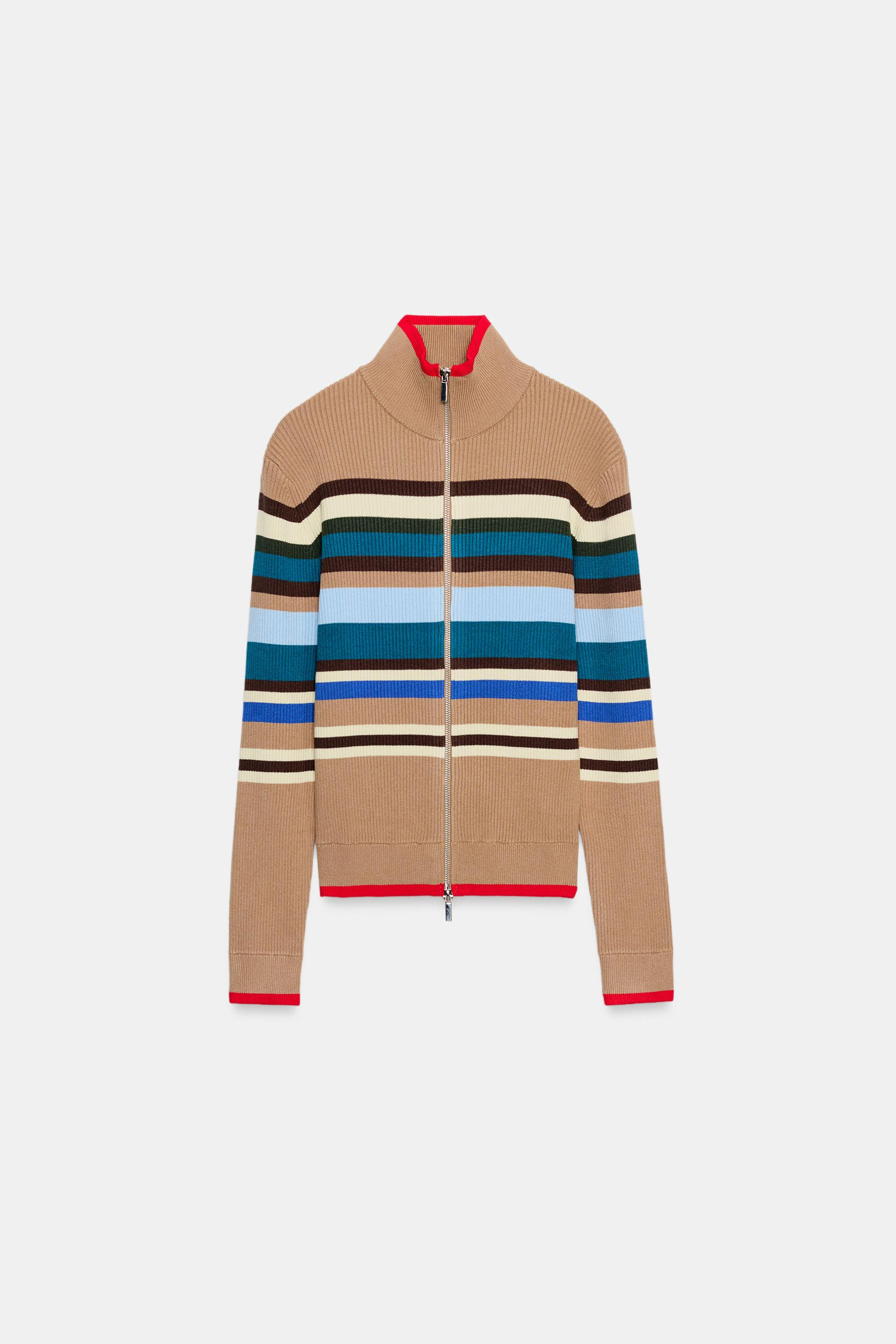 STRIPED RIB CARDINGAN | Zara US
