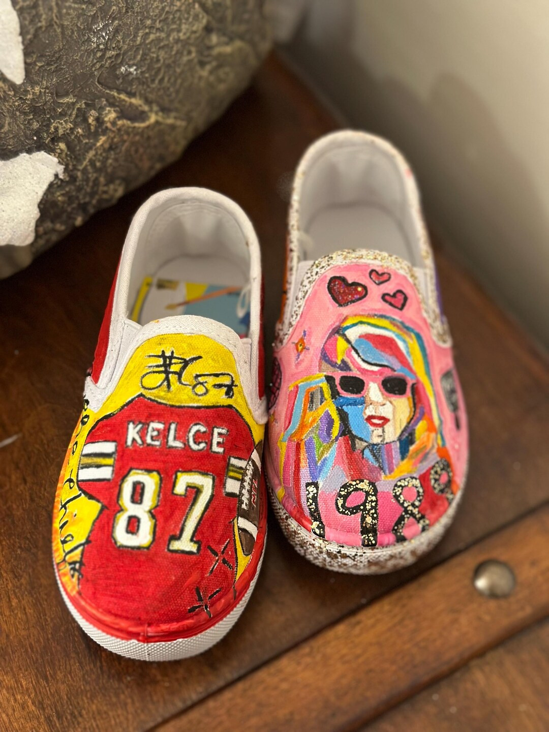 Custom Handpainted Taylor Swift/travis Kelce Shoes. - Etsy Canada | Etsy (US)