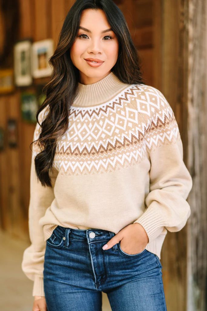 Give You Fun Oatmeal Brown Fair Isle Sweater | The Mint Julep Boutique