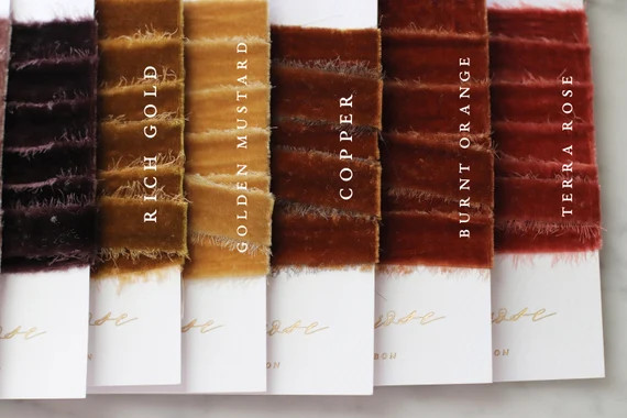 25 NEW Hand Dyed SILK VELVET Colors Ribbon Raw Edge | Etsy (US)