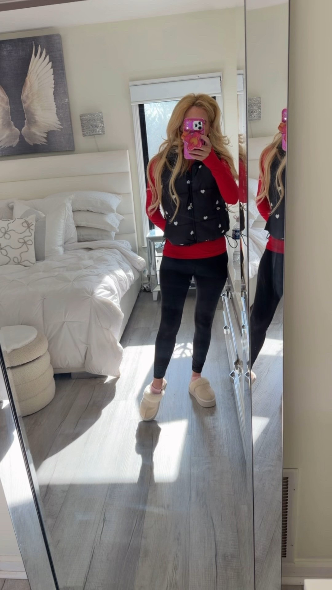 Ootd loving this heart vest 

#LTKmorningroutine #LTKootd #LTKgrwm