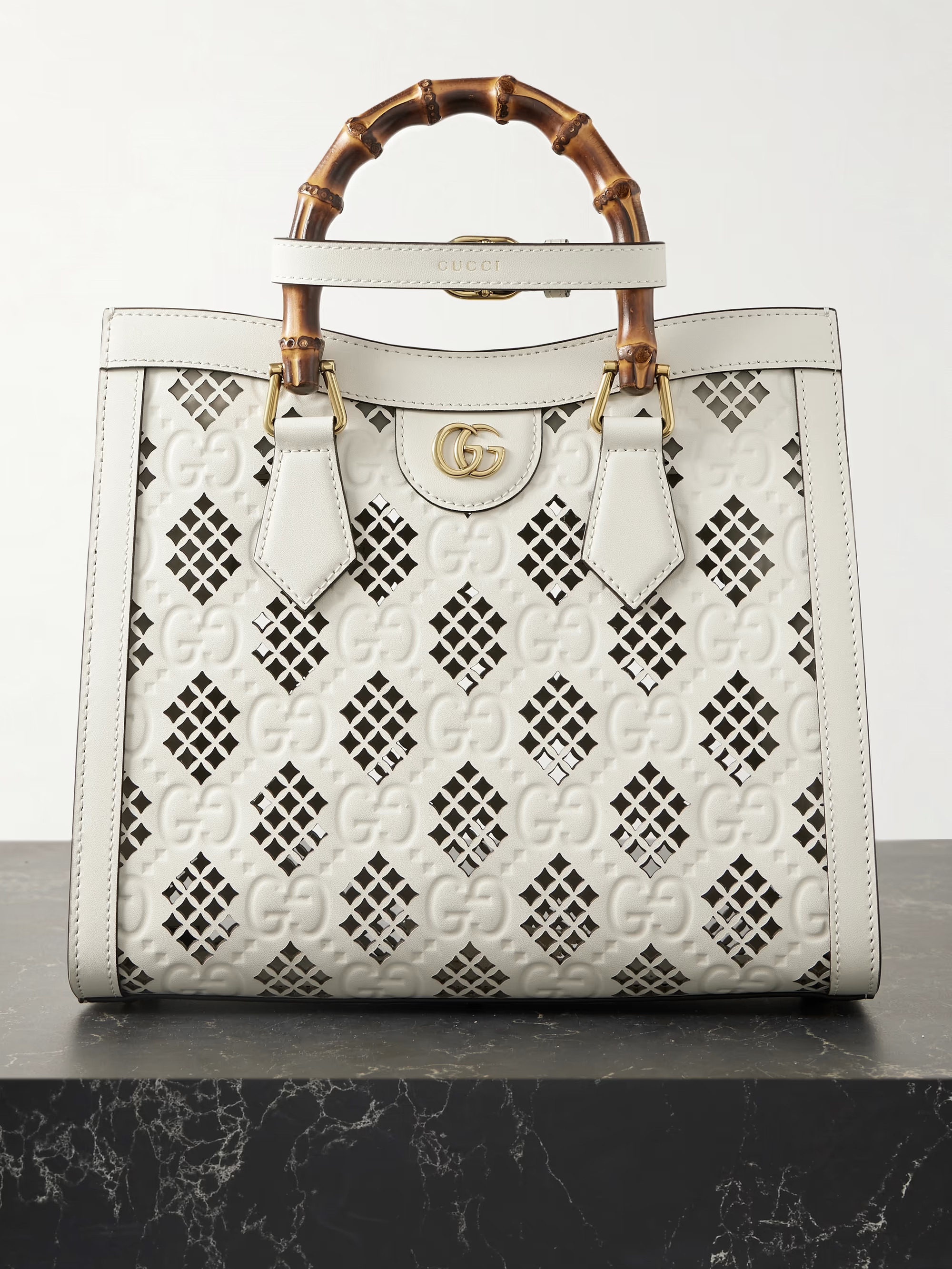 Diana debossed laser-cut leather tote | NET-A-PORTER (US)