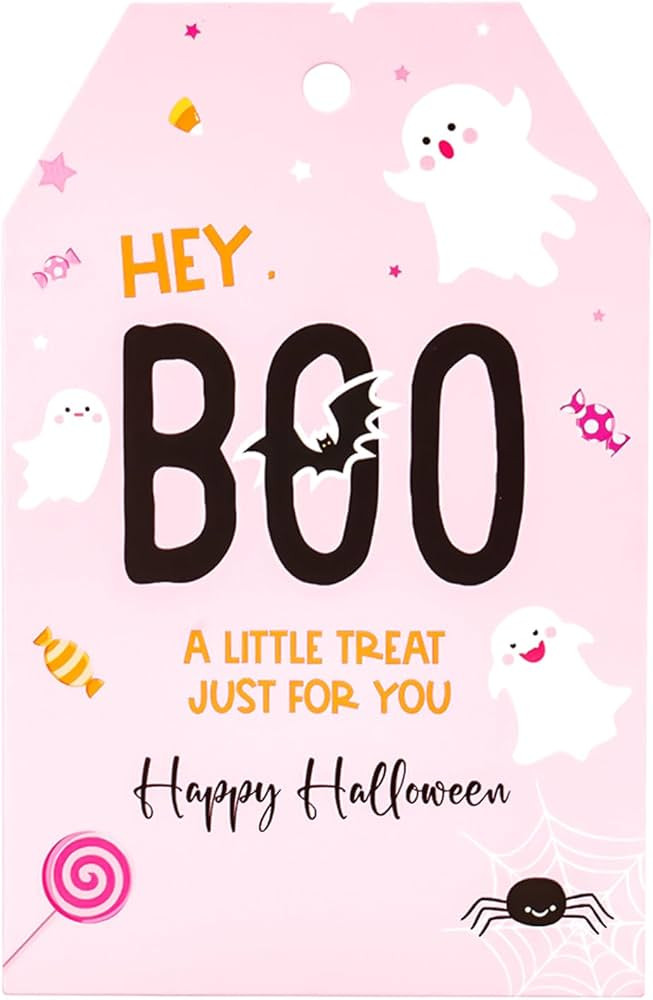 G2PLUS Happy Halloween Tags, 100PCS Halloween Boo Gift Tags, Halloween Treat for You Tags, Ghost ... | Amazon (US)