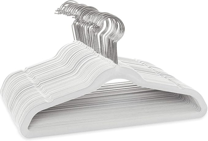 Casafield 50 Velvet Kid's Hangers - 14" Size for Children's Clothes - Ivory | Amazon (US)