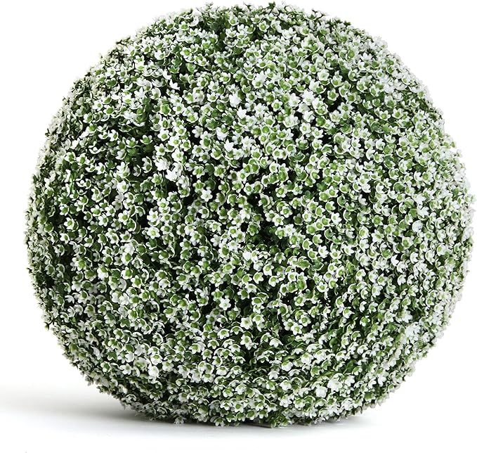 3rd Street Inn Large Baby's Breath Topiary Ball - Artificial Plant Set - Indoor/Outdoor Wedding P... | Amazon (US)