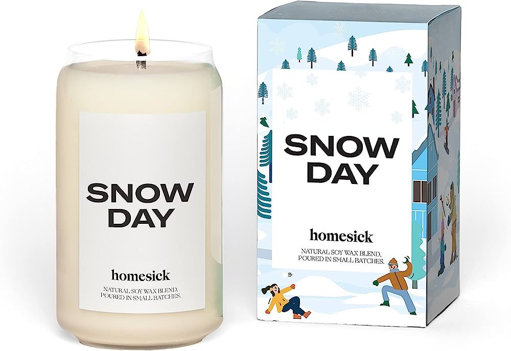 Homesick Premium Scented Candle, Snow Day - Scents of Crisp Air, Frosted Mint, Santal, 13.75 oz, ... | Amazon (US)