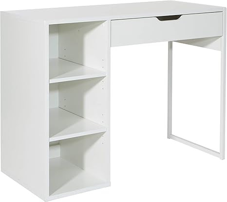 OSP Home Furnishings Ravel 40-Inch Wide Writing Desk, White | Amazon (US)