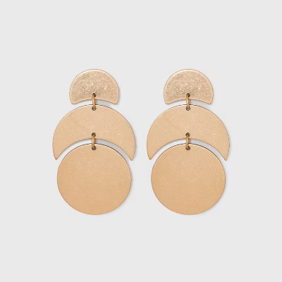 Crescent and Medallion Post Drop Earrings - Universal Thread™ Gold | Target