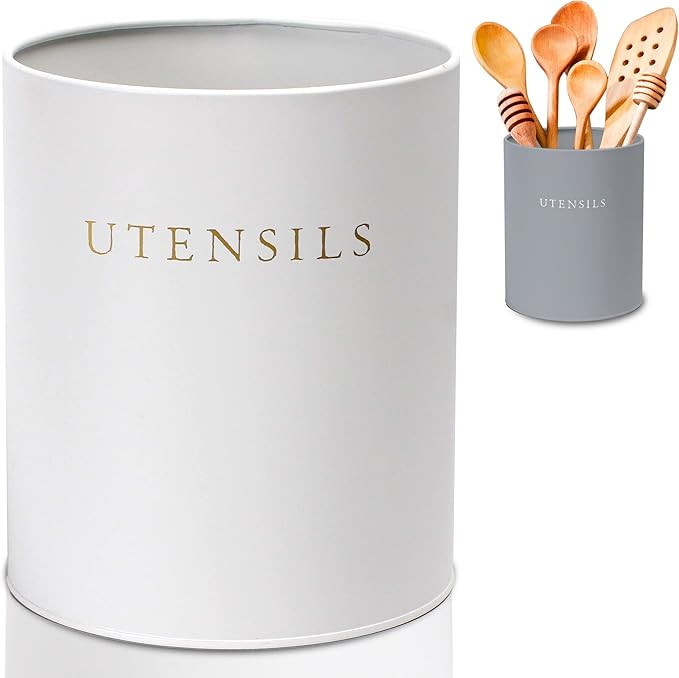 Kitchen Utensil Holder For Countertop, White Utensil Holder Kitchen Counter, Utensil Caddy Cookin... | Amazon (US)