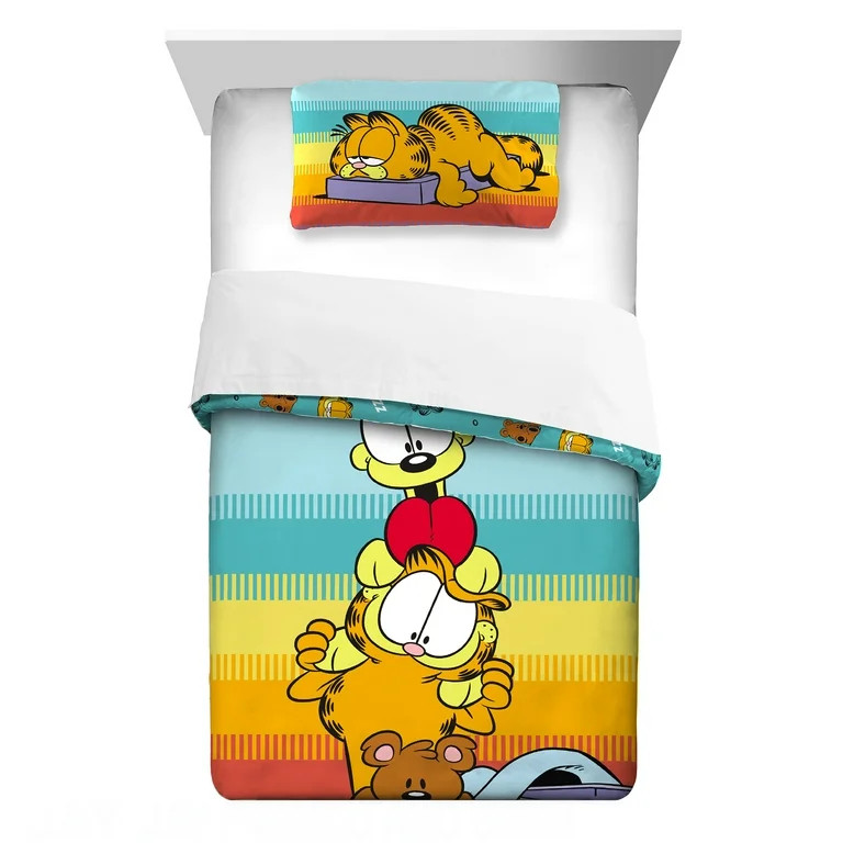 Garfield Kids Comforter and Pillowcase, 2-Piece Set, Twin/Full, Reversible - Walmart.com | Walmart (US)