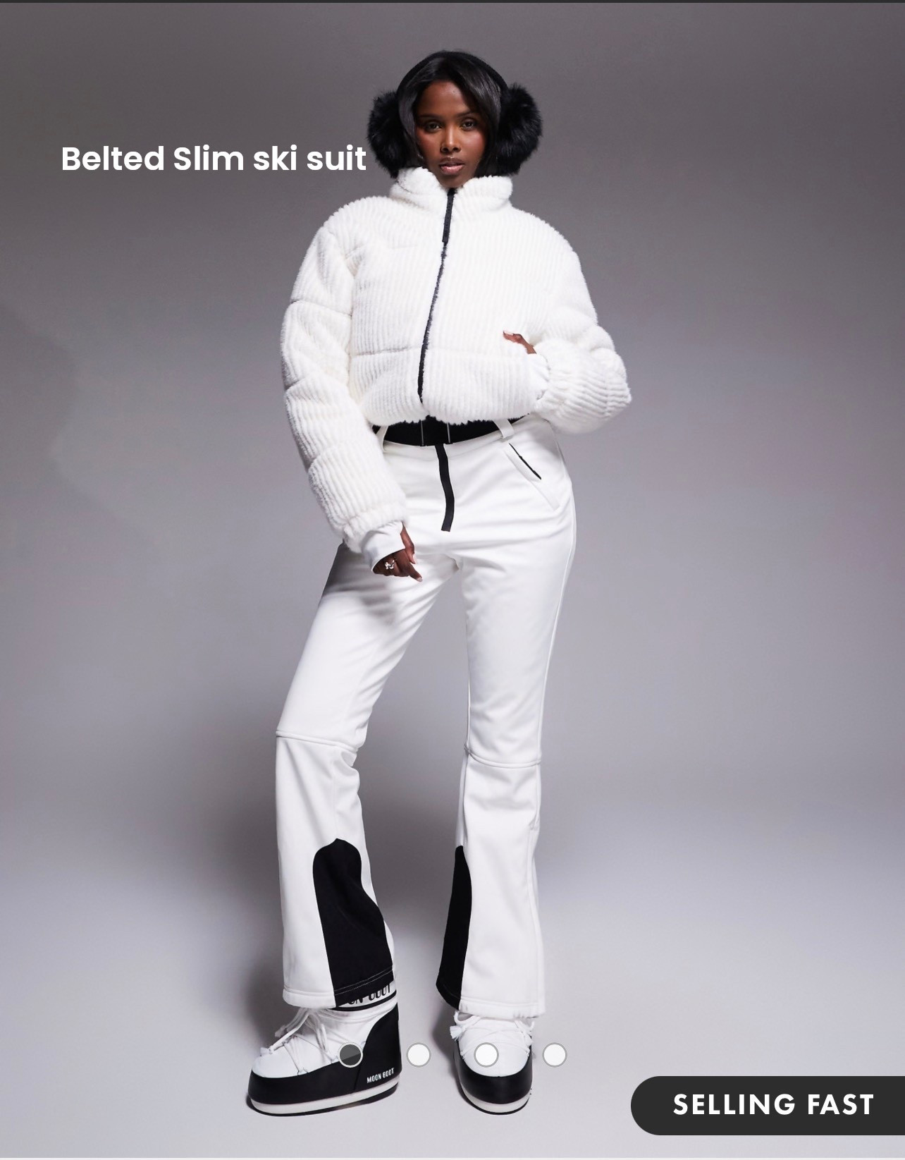 ASOS 4505 Ski soft shell and faux fur belted slim kick ski suit in white

#LTKTravel #LTKActive #LTKSeasonal