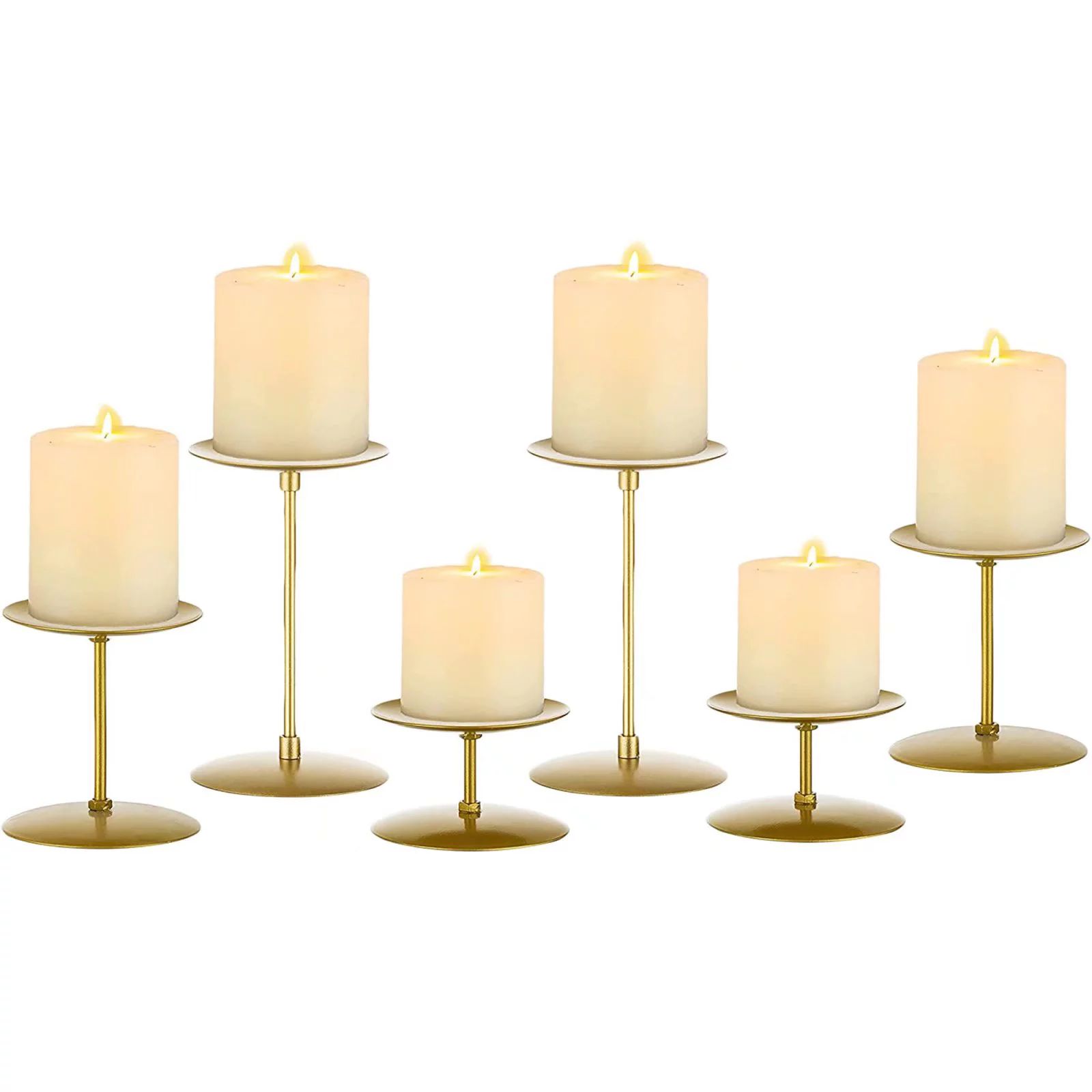 Sziqiqi Gold Candle Holders for Pillar Candles for Fireplace Candle Stands for Wedding Table Cent... | Walmart (US)