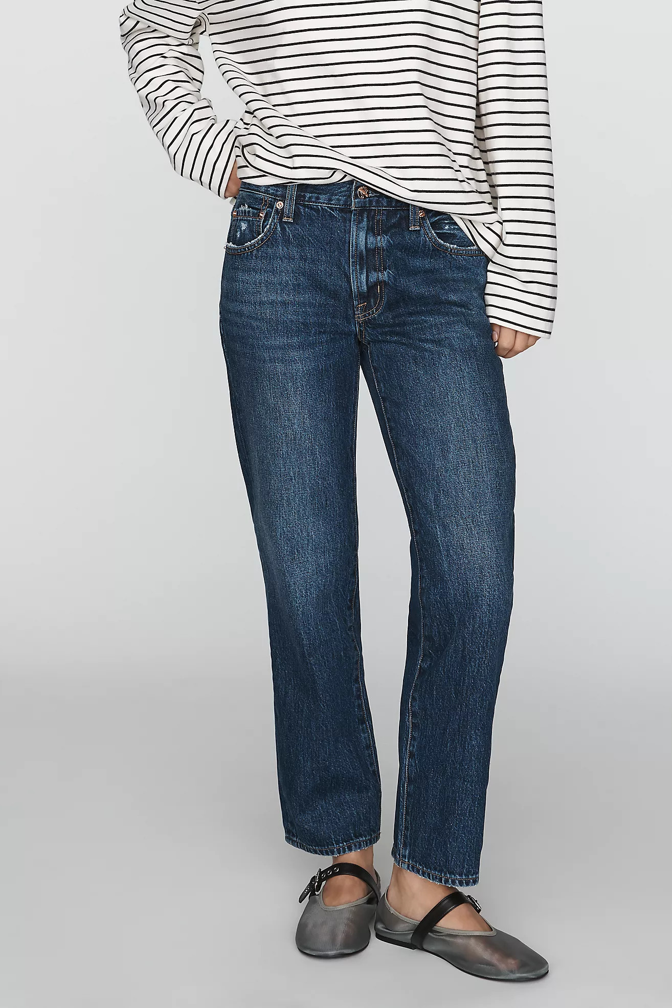 Pistola Issa Mid-Rise Straight Jeans | Anthropologie (US)