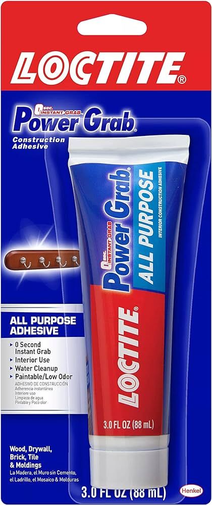Loctite Power Grab Express All Purpose Construction Adhesive, 3 fl oz, 1, Squeeze Tube | Amazon (US)