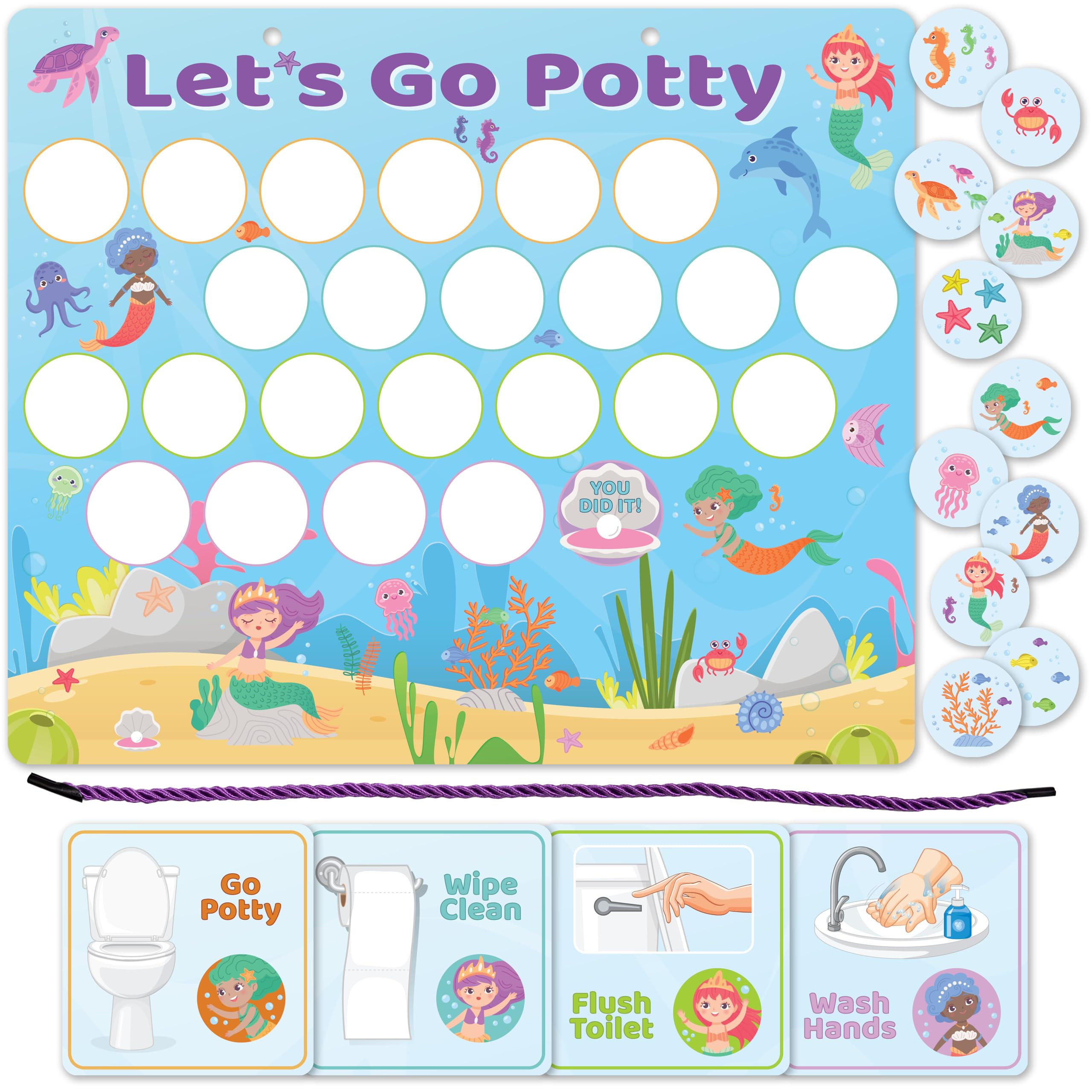 Bright Seed Magnetic Mermaids Potty Chart, Potty Training Chart for Toddler Girls, Sticker Chart ... | Amazon (US)