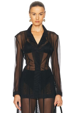 Norma Kamali Classic Single Breasted Jacket in Black | FWRD 