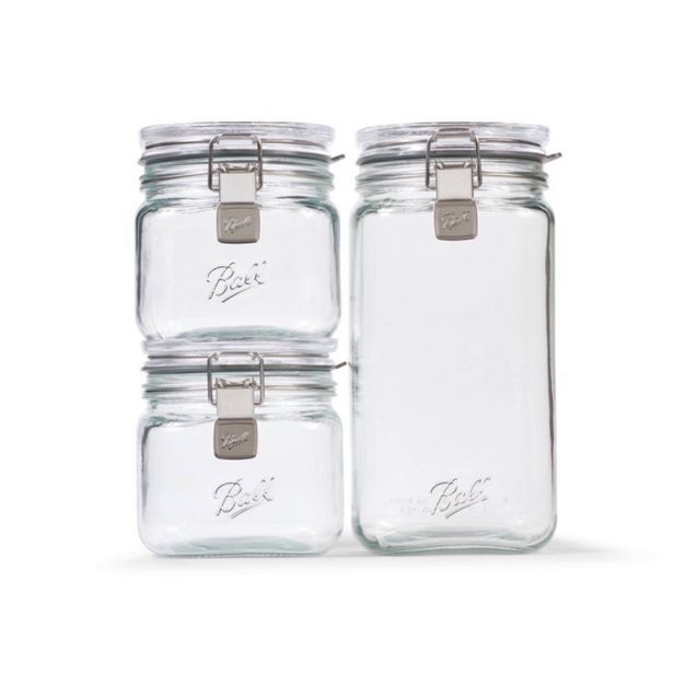 Ball 3pk Glass Latch Storage Jars | Target