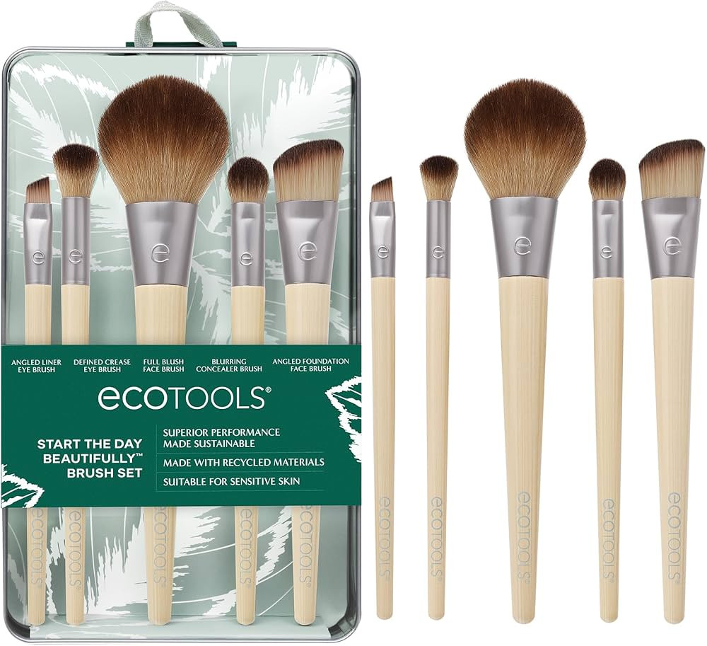 EcoTools Start The Day Beautifully 6 Piece Makeup Brush Set, Makeup Brushes For Eyeshadow, Blush,... | Amazon (US)