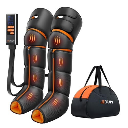 JZBRAIN Leg Massager with Heat and Compression : Sequential Compression Boots with 6 Modes, 9 Intensity and 3 Heat – Leg Massager for Circulation and Pain Relief - Gifts for Mom,Dad,Seniors,Him,Her | Amazon (US)