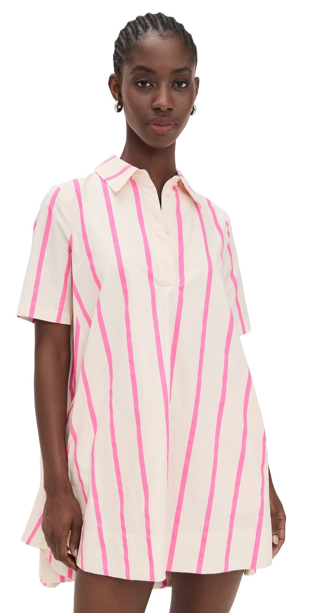 English Factory Striped Caftan Mini Dress Pink Multi M | Shopbop