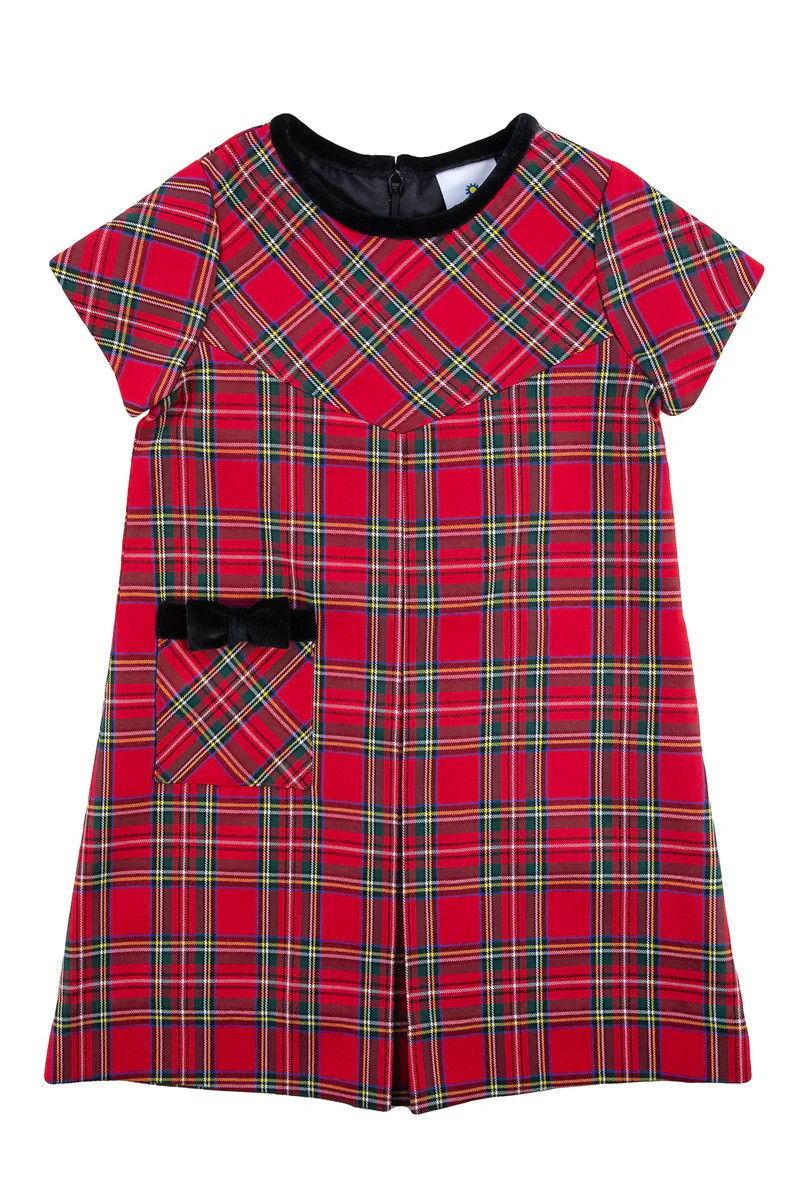 Tartan Plaid Dress With Front Pleat And Pocket | Florence Eiseman