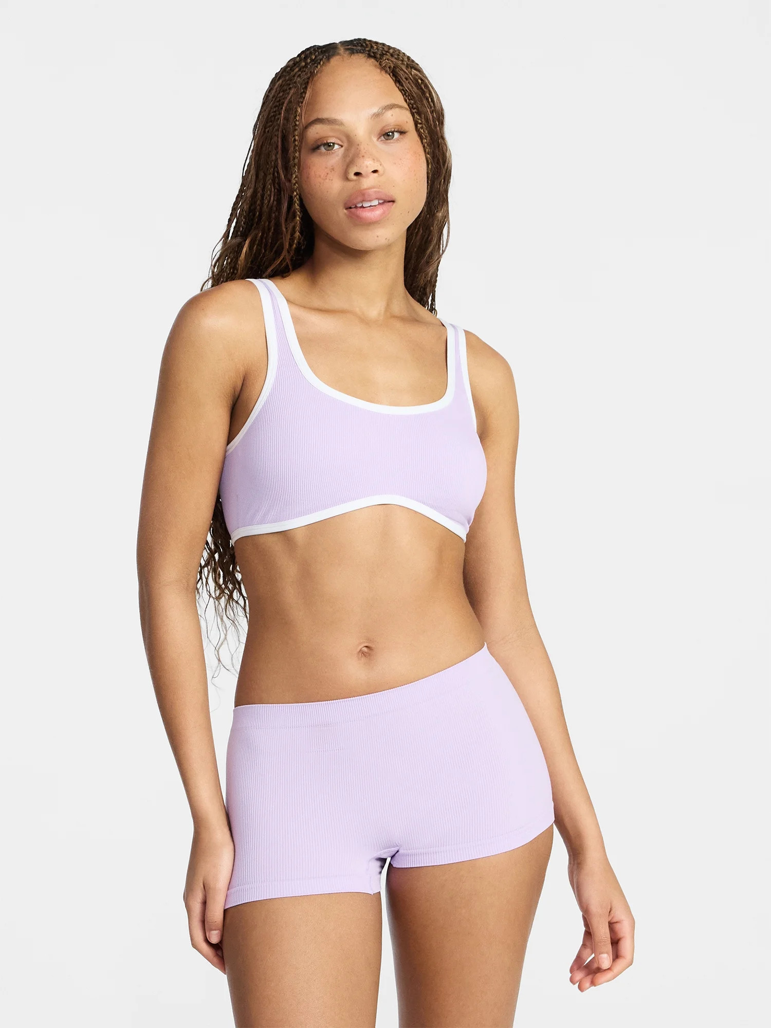 No Boundaries Seamless Scoop Neck Bralette & Boyshort Set, 2-Piece, Women's XS-XXXL | Walmart (US)