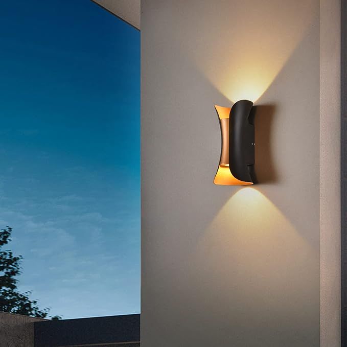 rosysky Outdoor Wall Light Modern Wall Sconces 10W LED Porch Exterior Lights Fixture Black Alumin... | Amazon (US)