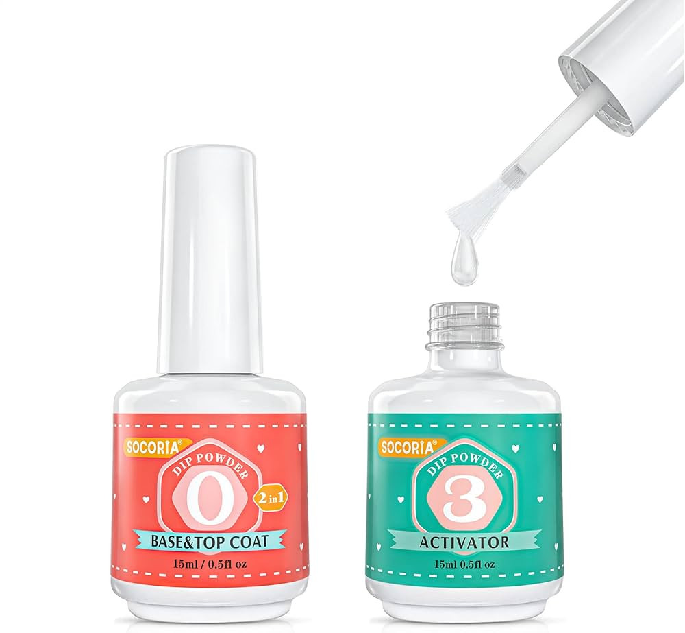 SOCORIA Dip Powder Liquid Set - 2 in 1 Dip Powder Base & Top Coat and Activator for Dipping Powde... | Amazon (US)