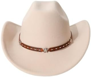 Women's Wide Brim Cowboy Hat Vintage Rodeo Western Cowgirl Hat Country Concert Outfits | Amazon (US)