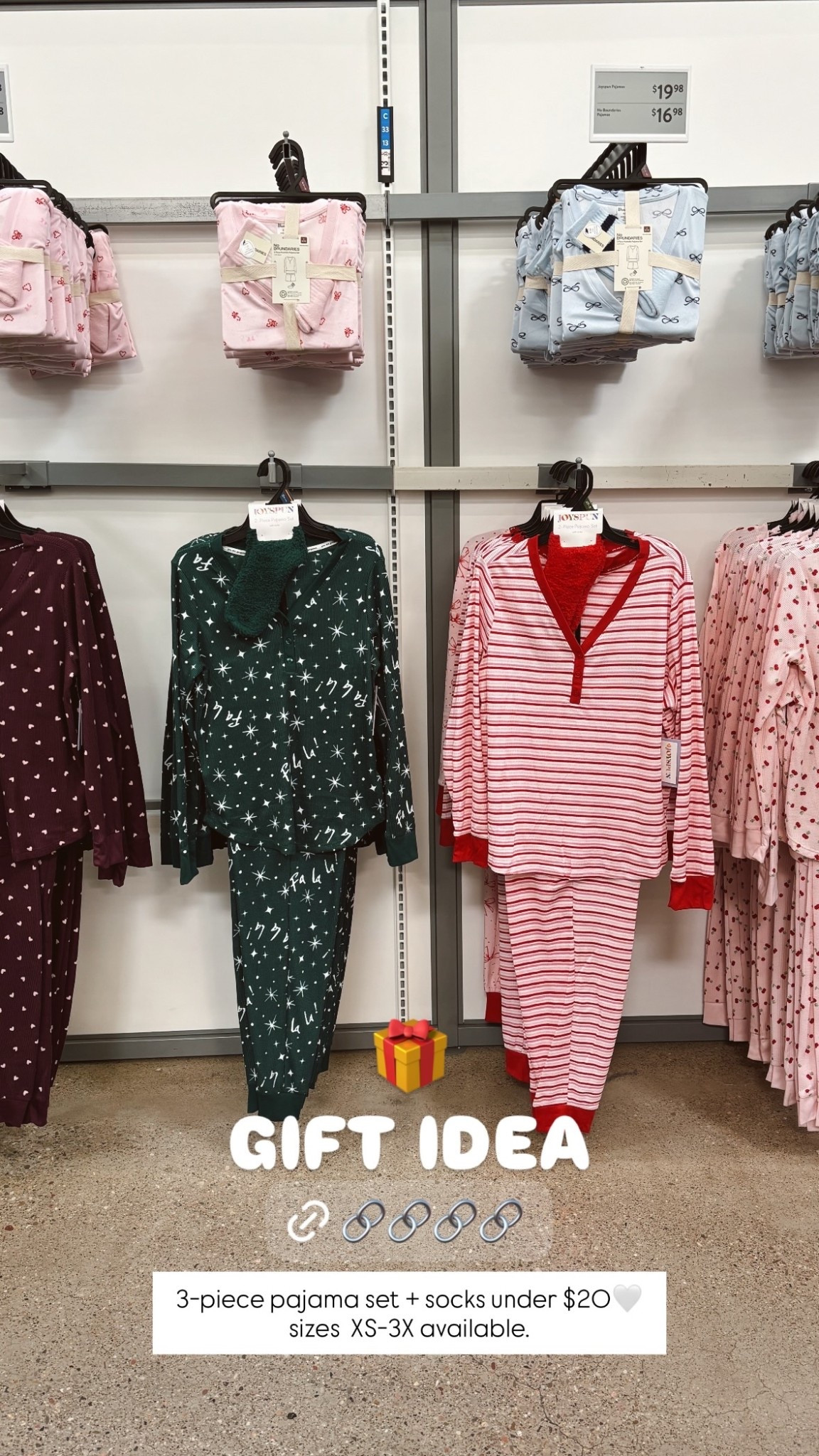 🎁
GIFT IDEA 3-piece pajama set + socks under $20🤍 sizes  XS-3X available.