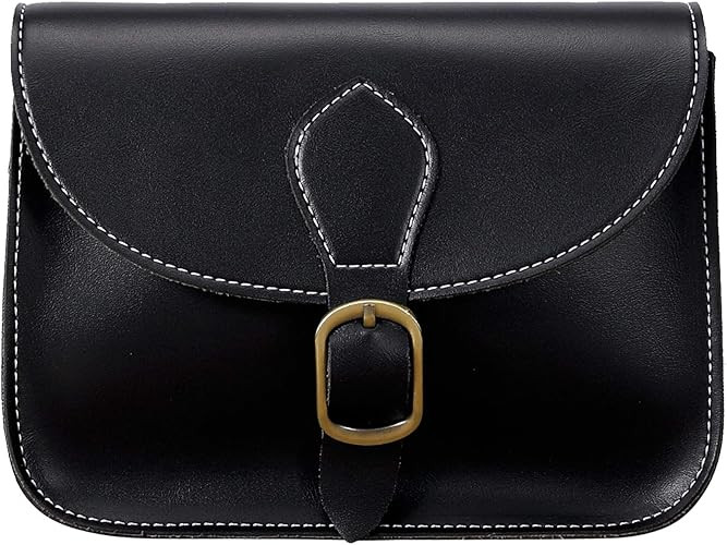 Crossbody Saddle Vegan Leather Bag Small Retro Satchel For Women Vintage Simple Handbag Faux Leat... | Amazon (US)
