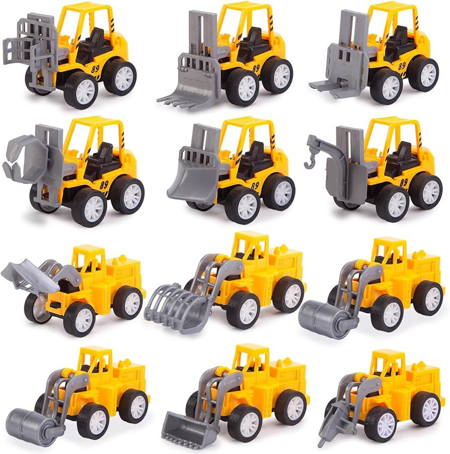 3 otters Mini Construction Vehicles for Construction Party Favors, 12PCS Pull Back Engineering Ve... | Amazon (US)