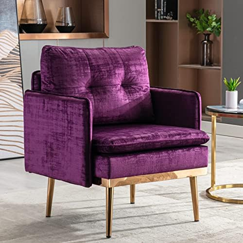 GNIXUU Velvet Accent Chair Set of 2, Comfy Living Room Chair, Modern Tufted Upholstered Armchair ... | Amazon (US)