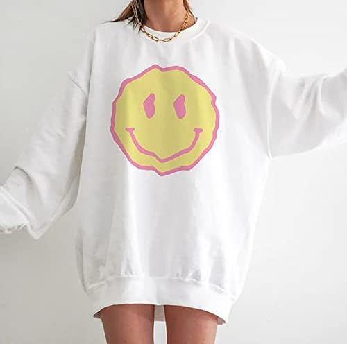 Smilye Face Aesthetic Sweatshirts On Back Oversized For Youth Teens Women 2022, Smilye Face Hoodi... | Amazon (US)