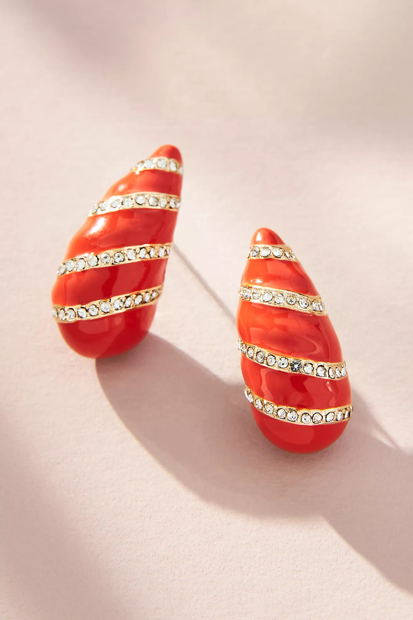 Small Collegiate Crystal Striped Earrings | Anthropologie (US)