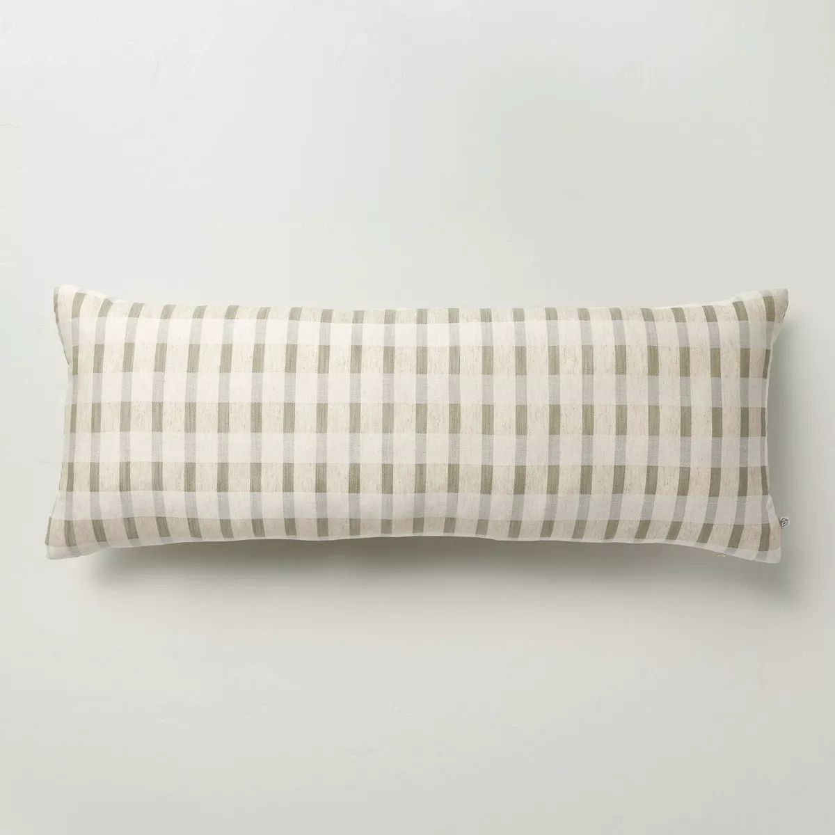 14"x36" Layered Stripe Lumbar Bed Pillow Sage Green/Cream/Natural - Hearth & Hand™ with Magnoli... | Target